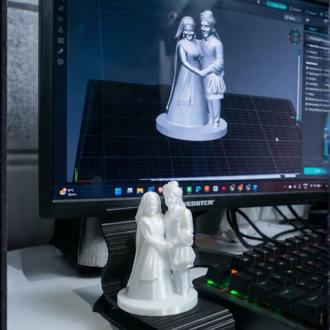 Personalized Couple 3D Model Figurine | Single Colour