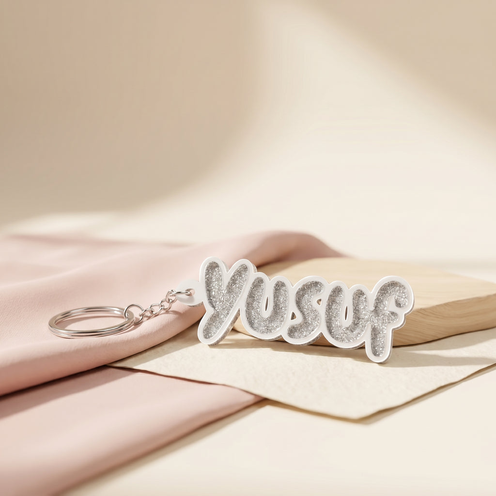 Personalized Resin Name Keychain | Glittery | Quirky